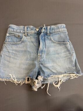 Madewell The Curvy Perfect Jean Shorts Sz 23 Raw Cutoff Hem High rise